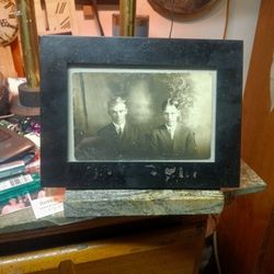 Vintage Glass Wood Frame From Around 1910 ,15 Of To Men Don't Know Names.