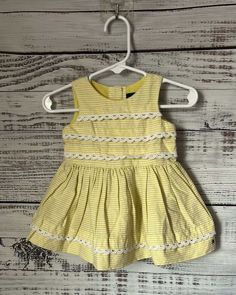Yellow Striped Kids Dress with Lace Trim from Tommy Hilfiger size 3-6 months