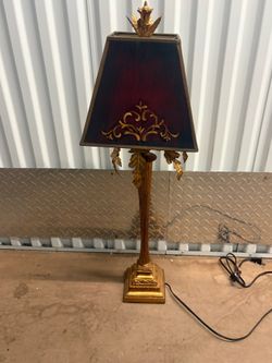 Elegant Vintage Gold Table Lamp With Beautiful Shade