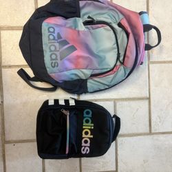 Youth Adidas Backpack, And Lunchpail Good Condition