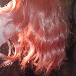 Pink Hair Wig With Bangs Short