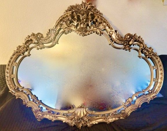 Vintage Gold Painted Ornate Mirror By Bassett Company