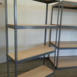 Warehouse Shelving 48 in W x 18 in D Industrial Boltless Garage Shed Metal Shelf Racks Tool And Box Storage New Delivery Available 