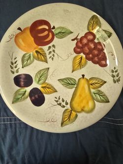 Serving plate 12" round fruit decor