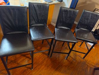 Counter Height Chair (Set of 4), Faux Leather, Dark Brown