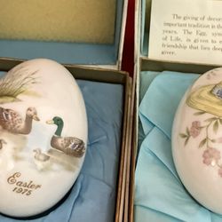 2 NORITAKE Rare Porcelain EASTER EGGS
