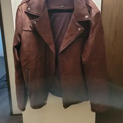 Thursday Motorcycle Leather Jacket Tobacco Color Large