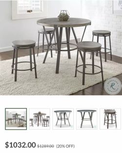 Gray Counter Height Dining Room Set