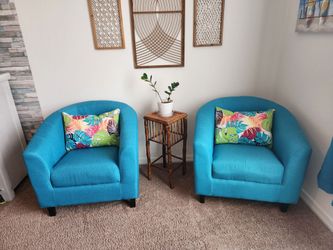 Teal accent chairs