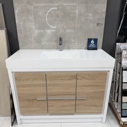 48” Sonoma White Freestanding Single Sink Bathroom Vanity