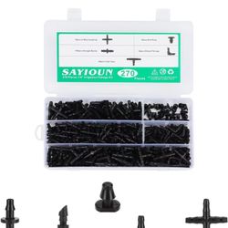 270 Pcs Barbed Connectors Irrigation Fittings Kit,Drip Irrigation Barbed Connectors 1/4''Tubing Fittings Kit for Flower Pot Garden Lawn(Straight Barbs