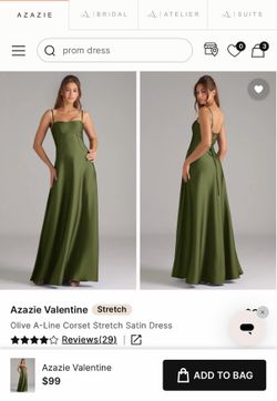 Olive A-Line Corset Stretch Satin Dress size 6
