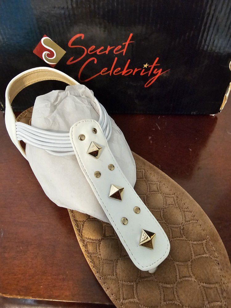 $25.00 - Women Sandals, NEW!  Secret Celebrity  Brand/Size 8.5' - Great Flat Shoes!