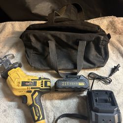 SHITU 21 V Cordless Reciprocating  Hacksall Kit- Clean-Variable Speed, Battery/Charger, Blades, Canvas Bag