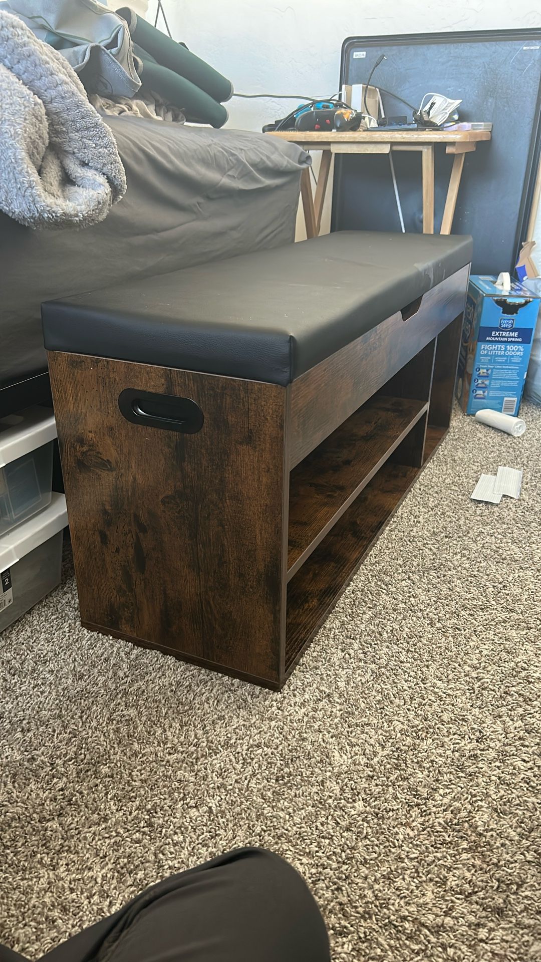 Wooden Shoe Rack With Cushion