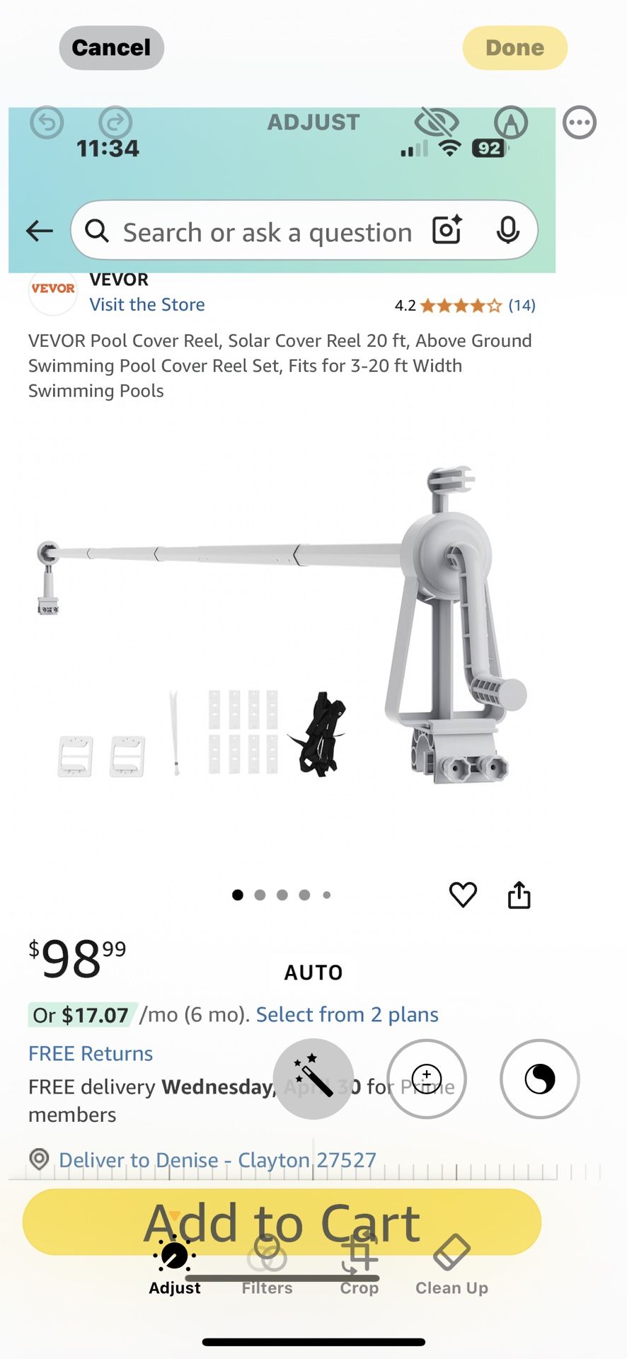 Solar cover pool reel