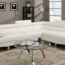 Gorgeous White Colored 2 piece Sectional Set