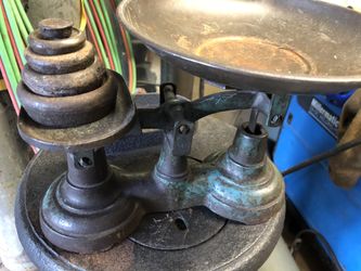 Antique balance with weights