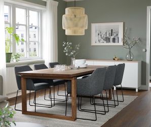 WOOD TABLE + 6 CHAIRS IKEA