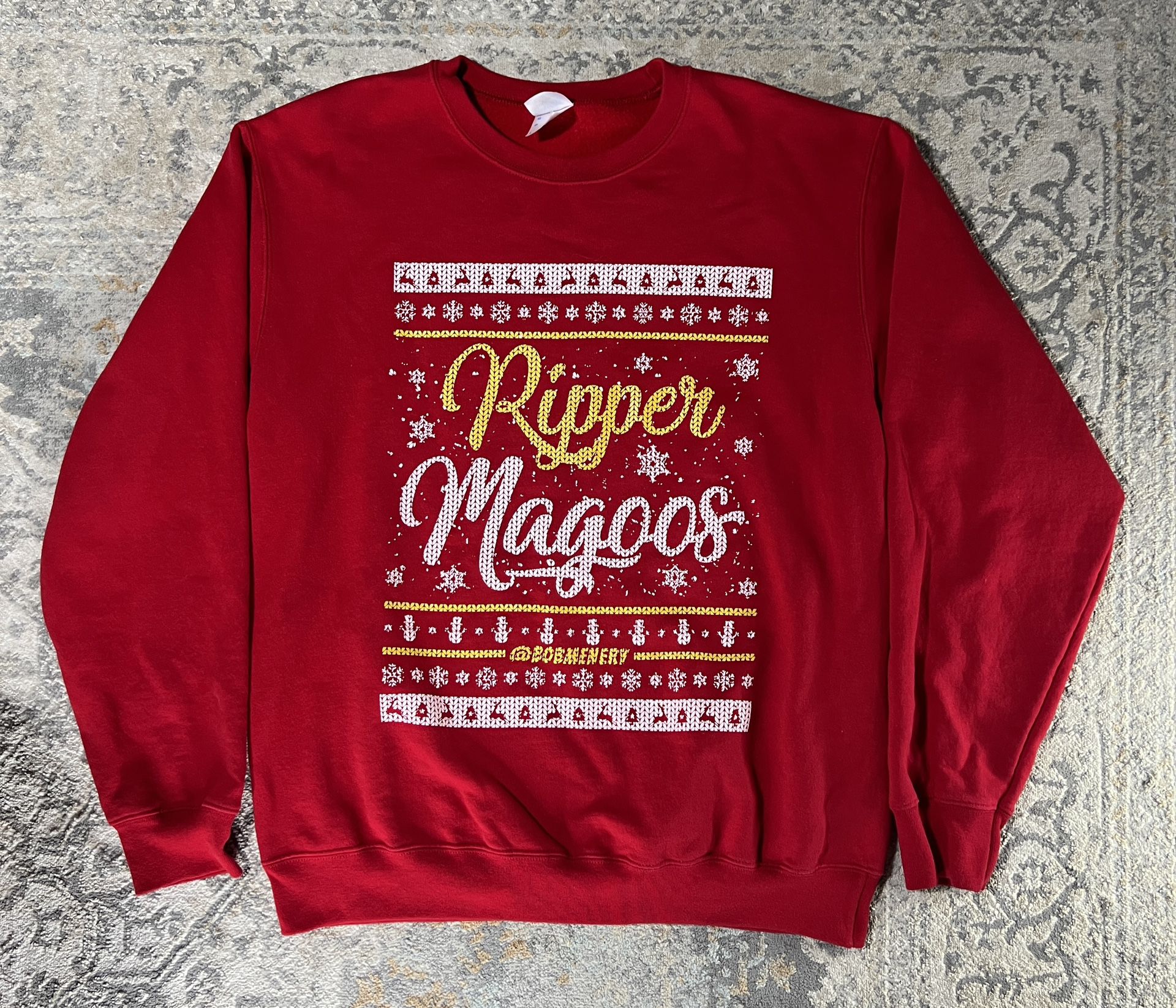 Port & Company Ripper Magoos Ugly Christmas Red Sweatshirt Pullover Men’s Size L 