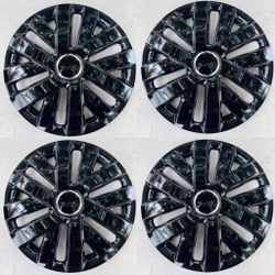 Shiny black hubcaps 15” wheel rim covers polveras 4pcs tapas de rin universal fit Fits Toyota honda hiunday Nissan ford Chevy Kia and more
