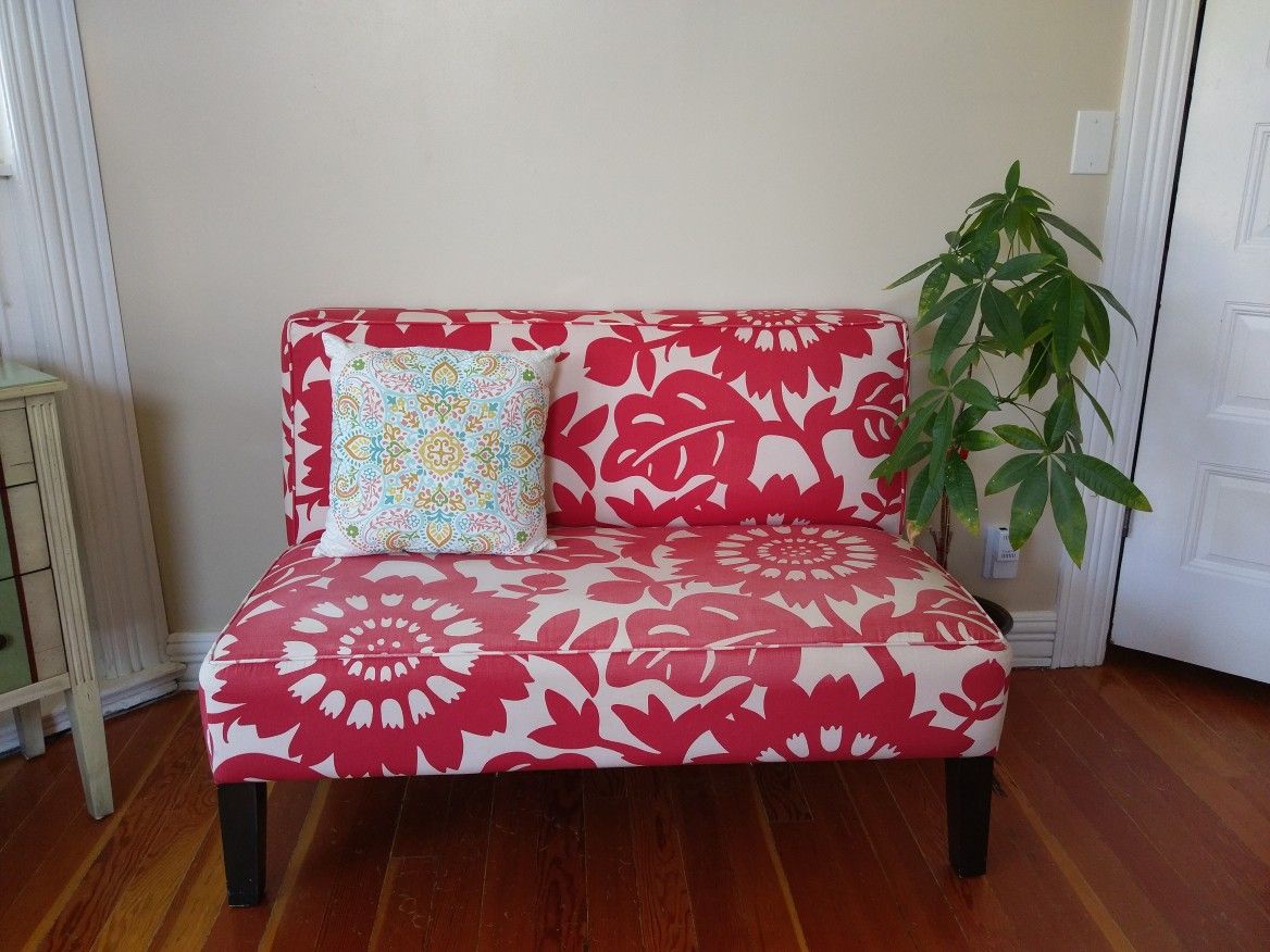 Red Floral Sofa Seat