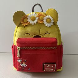 Disney Winnie The Pooh Flocked Loungefly Backpack. EXCLUSIVE.