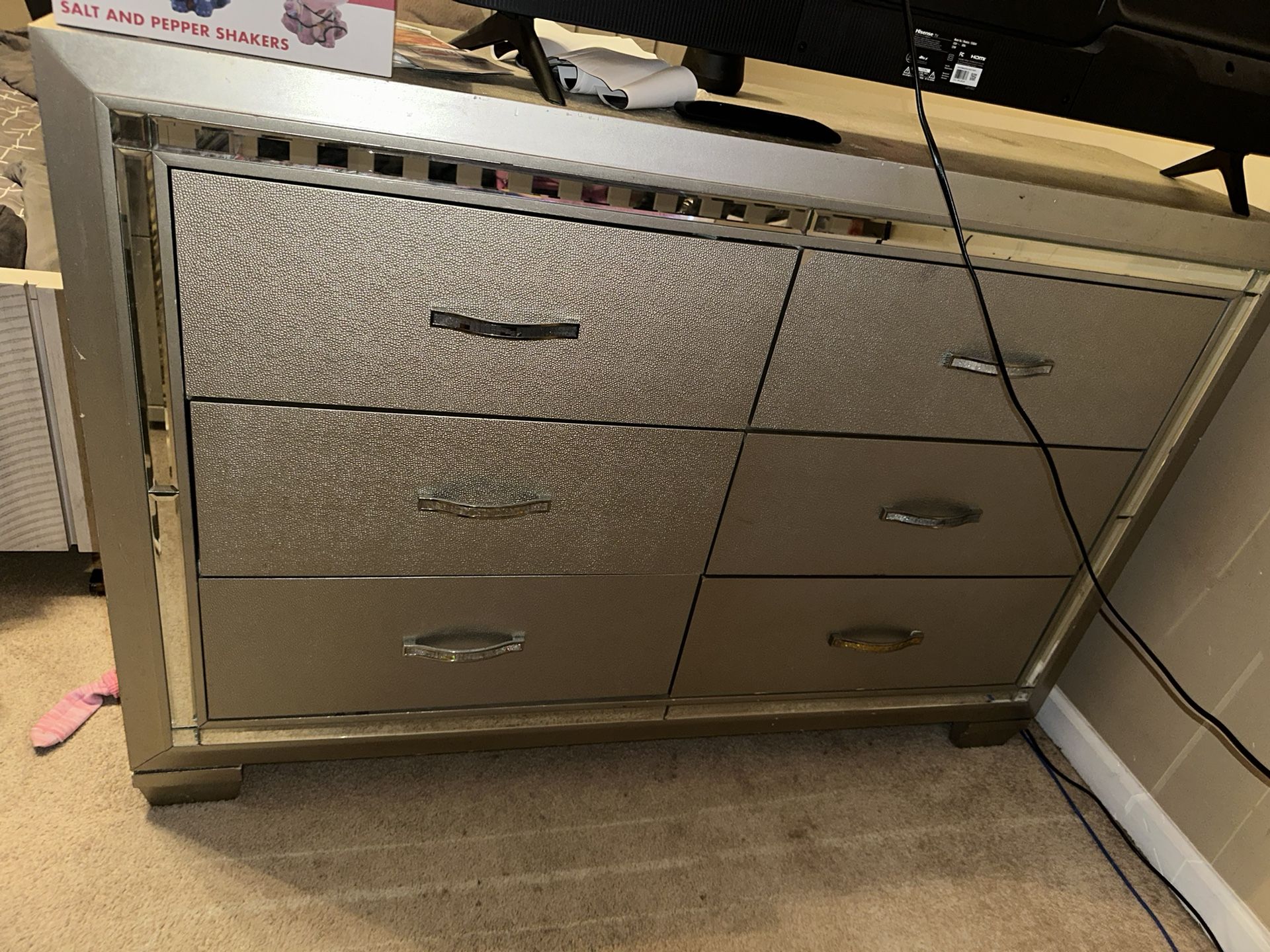 Two Piece silver Dresser Set