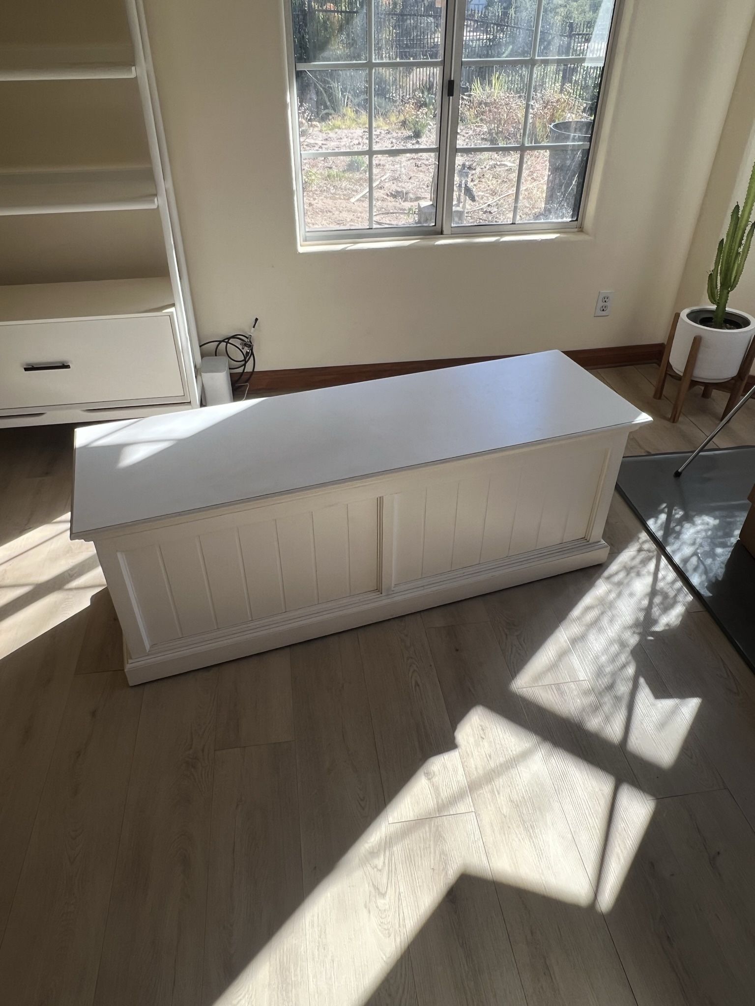 White Benches with Storage