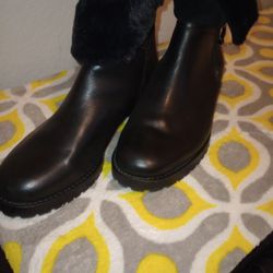 Italian Leather Faux Fur Lined Boots