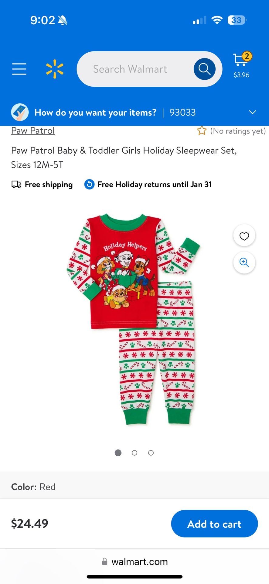 Paw Patrol Christmas PJ’s