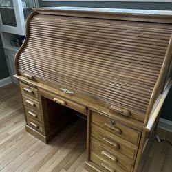 54” Roll Top Desk- Oak