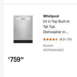 Dishwasher Whirlpool 