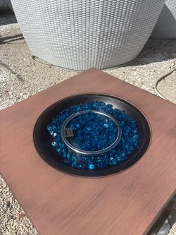 Outdoor Patio Propane Fire Pit with Fire Glass