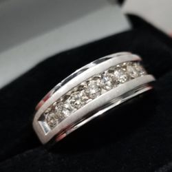 Mens 1ct tw 10k White Gold