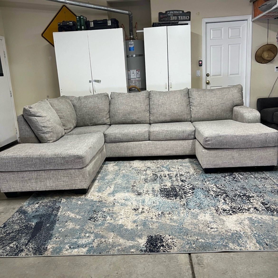 Sectional Sofa Couch with Chaise Gray Delivery Available 🚚