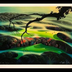 Eyvind Earle (American 1(contact info removed)) Dog Enshrouded