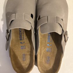 Light Suede Birkenstock Clog