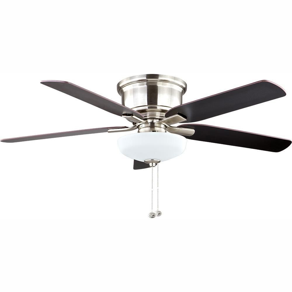 Brand new 52 in LED ceiling fan in brushed nickel with light kit