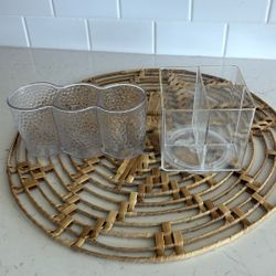 Two Plastic Silverware Containers