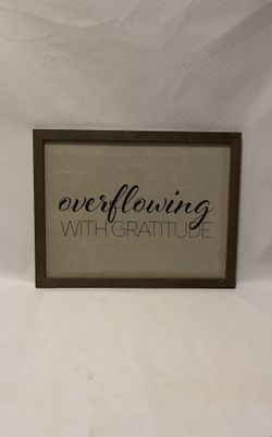 Wooden Religious Picture frame (overflowing With Gratitude)