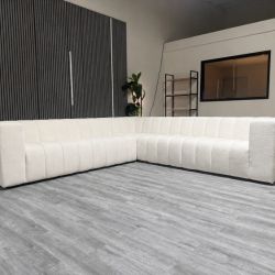 Meredith Baer Custom Channeled High Quality Sectional Sofa – Retails ≈ $10,000+ – Certified Clean + Free OC Delivery