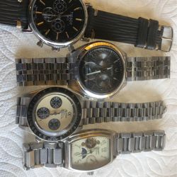 4 Relojes De Marca De Cuerda Trabajando $100 Dólares Cada Uno O $300 Los 4