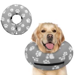 Supet Inflatable Dog Cone Collar Alternative After Surgery, Dog Neck Donut Collar Recovery E Collar, Soft Pet Cone for Small Medium Large Dogs