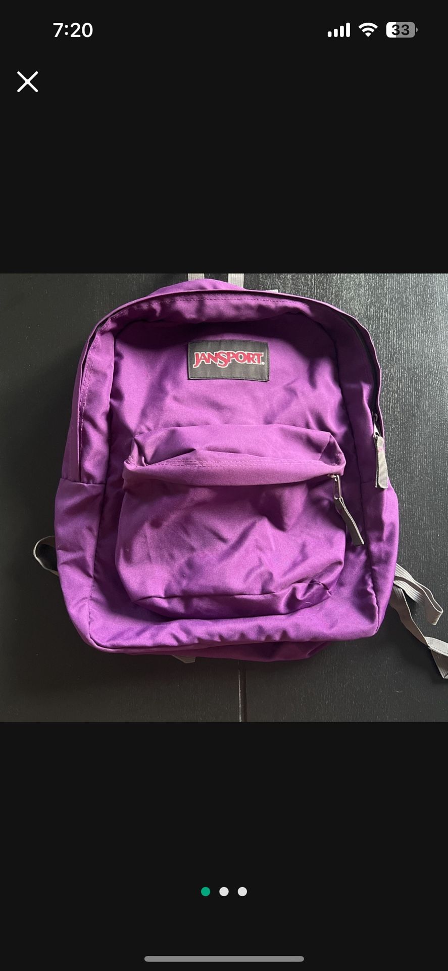 Purple Jansport Backpack