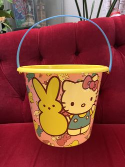 Hello Kitty x Peeps Easter Jumbo Pail Basket NWT