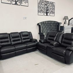 🍄 Vacherie Sofa And Loveseat  | Sectional-Black | Sofa | Loveseat | Couch | Sofa | Sleeper| Living Room Furniture| Garden Furniture | Patio Furniture