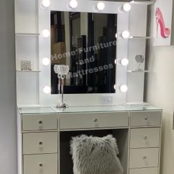 Vanity Set Hollywood Mirror LED Lights Makeup Table✨New