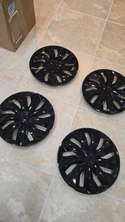 Hubcaps Wheel Cover Replacement Size R14 Hub Cap Universal-Fit Steel Wheels Rims Cover ABS Tire Caps for Most Car Truck Sedan SUV -Set of 414-inchBlac