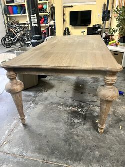 Solid wood farmhouse dining table
